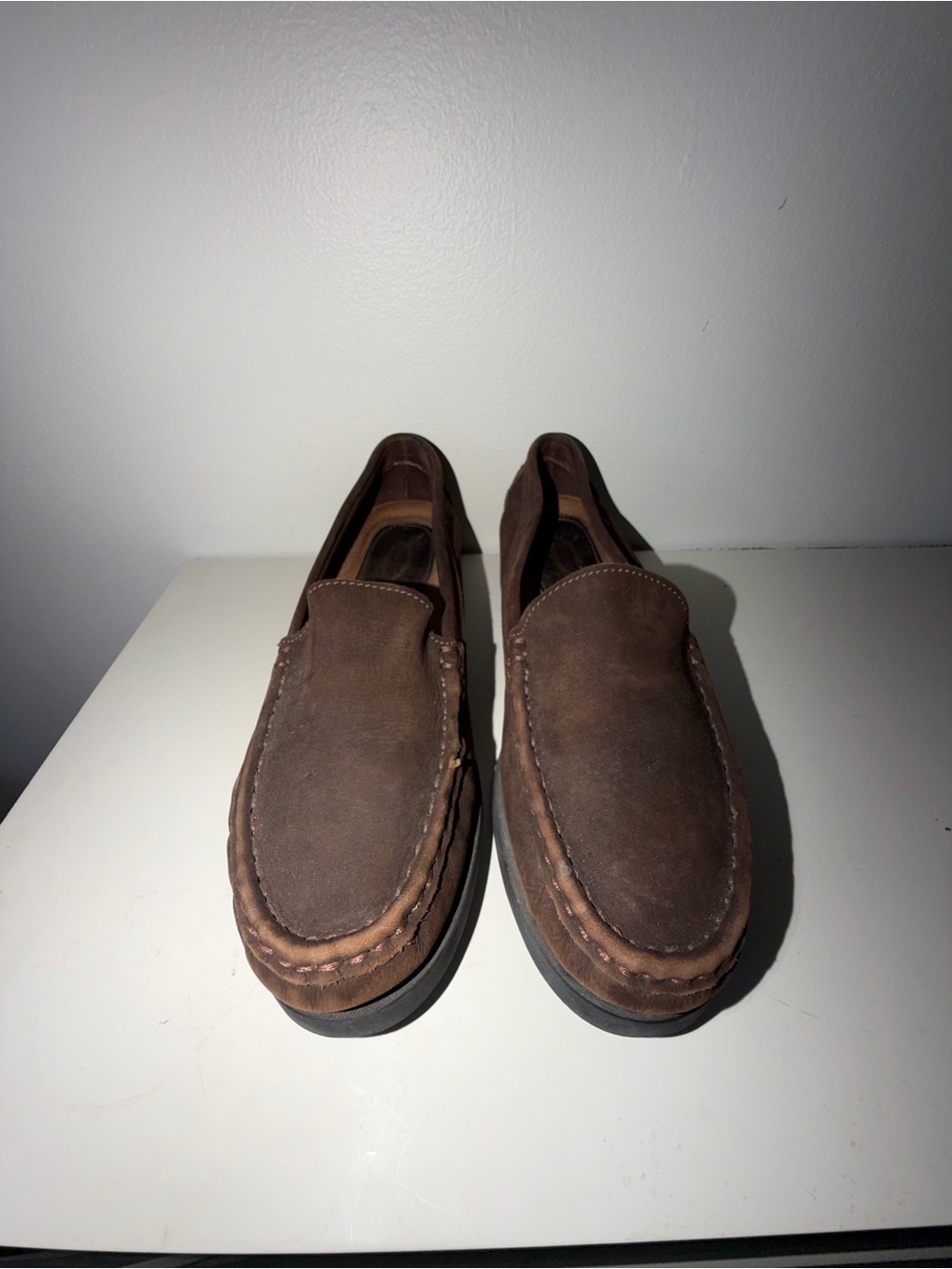 Azalea Women's Brown Sueded leather Slip-On Loafers. Sz 8.5